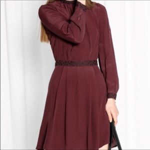 & other stories maroon midi dress